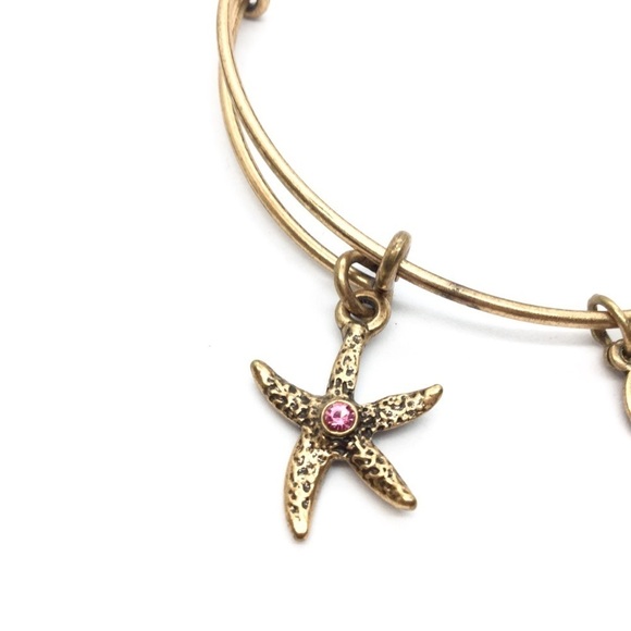 3/$30 ALEX AND ANI STARFISH PINK CRYSTAL BRACELET BANGLE NAUTICAL BEACH VACATION - Picture 3 of 9